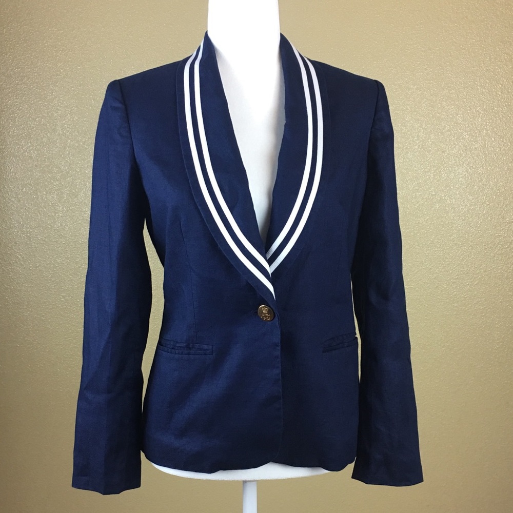 Ralph Lauren Navy Blazer with White Trim